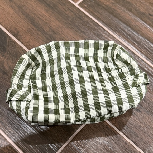 Tory Burch Green Checkered Cosmetic Bag - Picture 3 of 6